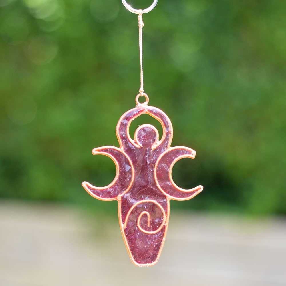 Something Different - Triple Moon Goddess Suncatcher - Multicolours
